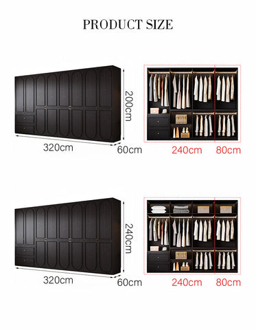 Novak Large Wardrobe, 2 Door Wardrobe, More Sizes, Black