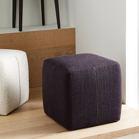 Rajiv Square Footstool, Real Leather