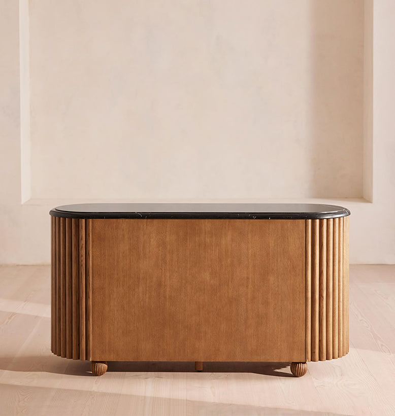 Ava Marble Hallway Sideboard, Solid Wood
