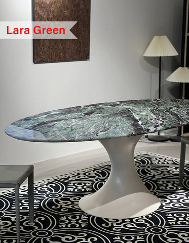 Omer Oval Dining Table, Marble