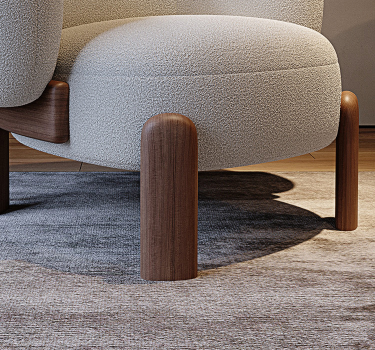 Thelonious Boucle Armchair, White Armchair