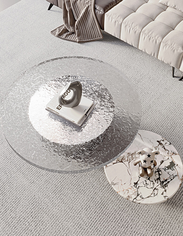 Eirik Coffee Table & Side Table, Marble & Acrylic