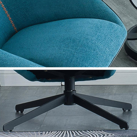 Gallo Swivel Lounge Chair With Footstool, Blue