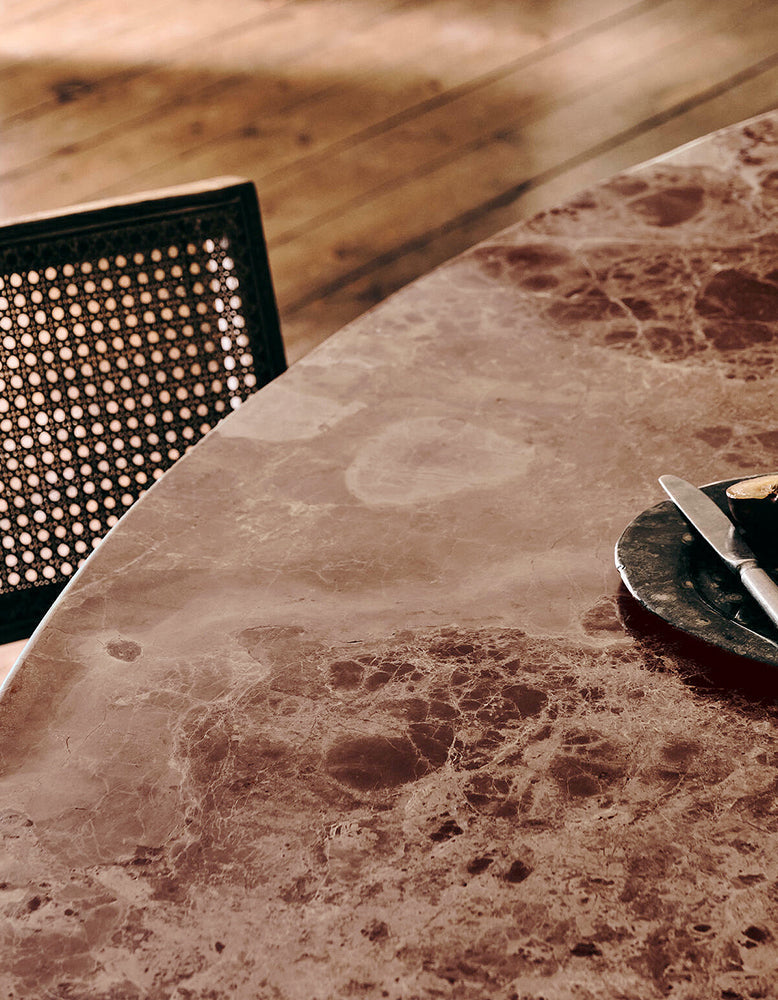 Darcy Round Dining Table, Marble 200cm (clearance)
