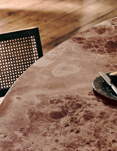 Darcy Round Dining Table, Marble 200cm (clearance)