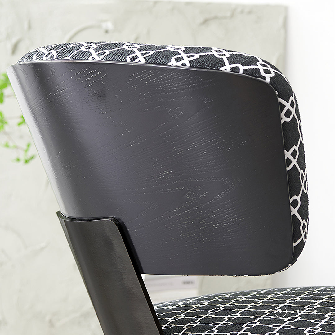 Nascimento Patterned Accent Chair, Black Armchair