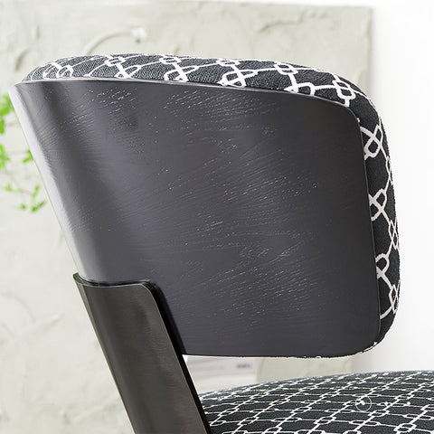 Nascimento Patterned Accent Chair, Black Armchair