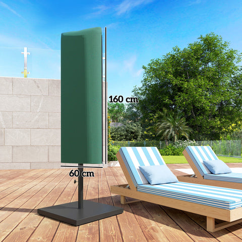 Outsunny Garden Parasol Cover, Outdoor Patio Umbrella Protector Weatherproof Garden Patio for 2-4.6m Parasol, Dark Green