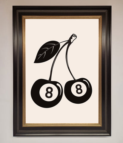 8 Ball Cherries Framed Wall Art