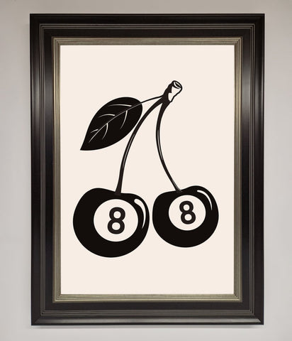 8 Ball Cherries Framed Wall Art