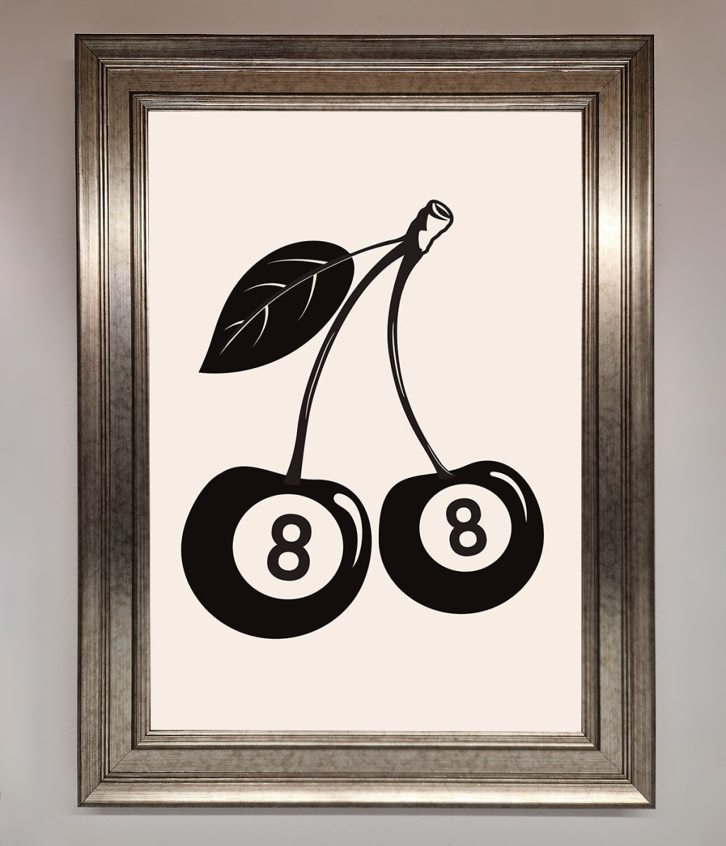 8 Ball Cherries Framed Wall Art
