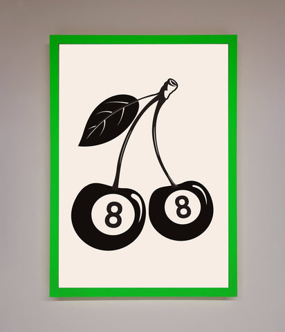 8 Ball Cherries Framed Wall Art