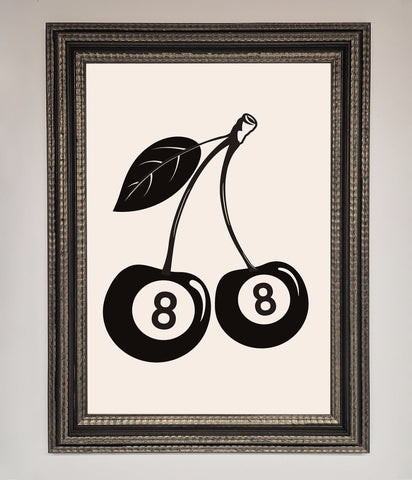 8 Ball Cherries Framed Wall Art