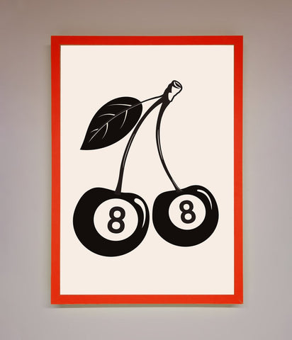 8 Ball Cherries Framed Wall Art