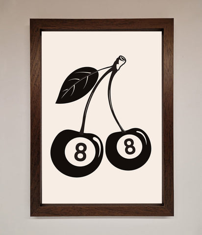 8 Ball Cherries Framed Wall Art
