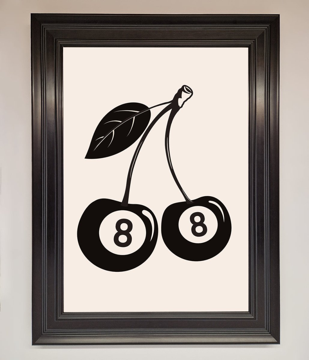 8 Ball Cherries Framed Wall Art