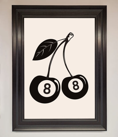 8 Ball Cherries Framed Wall Art