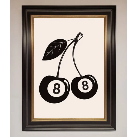 8 Ball Cherries Framed Wall Art - A3 (29.7 x 42 cm) / Black Gold - Framed Print