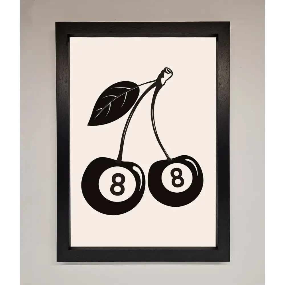 8 Ball Cherries Framed Wall Art - A3 (29.7 x 42 cm) / Black - Framed Print