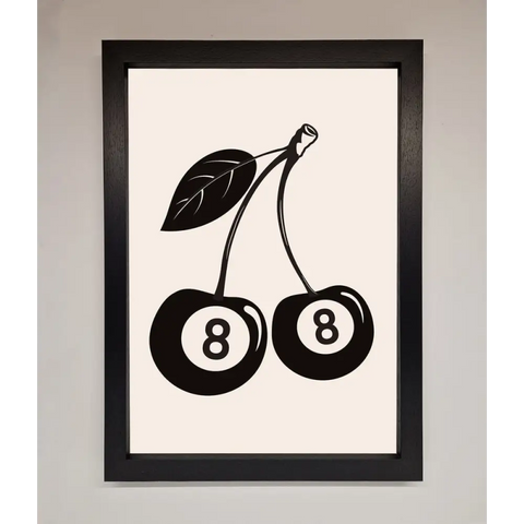 8 Ball Cherries Framed Wall Art - A3 (29.7 x 42 cm) / Black - Framed Print