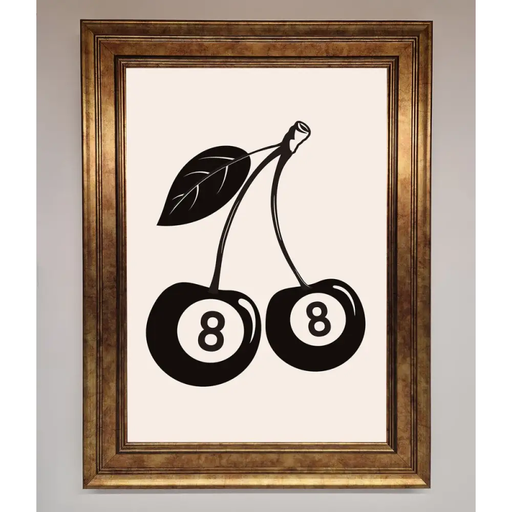 8 Ball Cherries Framed Wall Art - A3 (29.7 x 42 cm) / Bronze - Framed Print