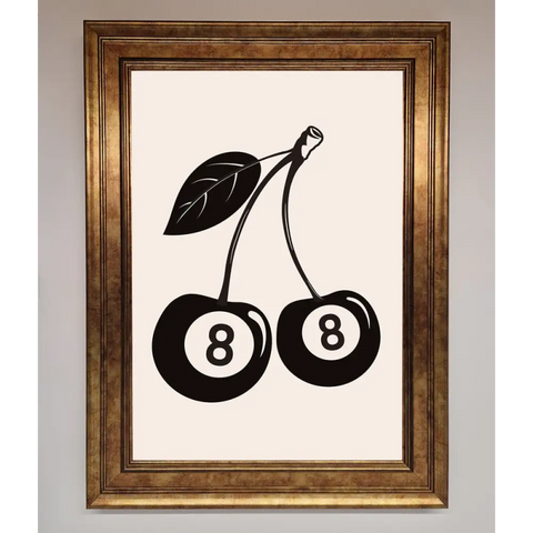 8 Ball Cherries Framed Wall Art - A3 (29.7 x 42 cm) / Bronze - Framed Print