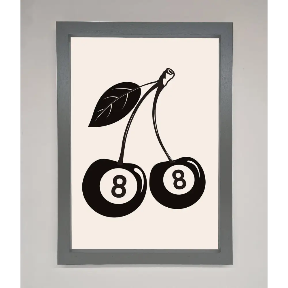 8 Ball Cherries Framed Wall Art - A3 (29.7 x 42 cm) / Dark Grey - Framed Print
