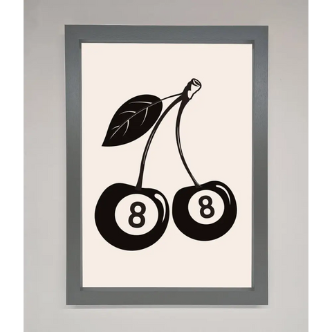 8 Ball Cherries Framed Wall Art - A3 (29.7 x 42 cm) / Dark Grey - Framed Print
