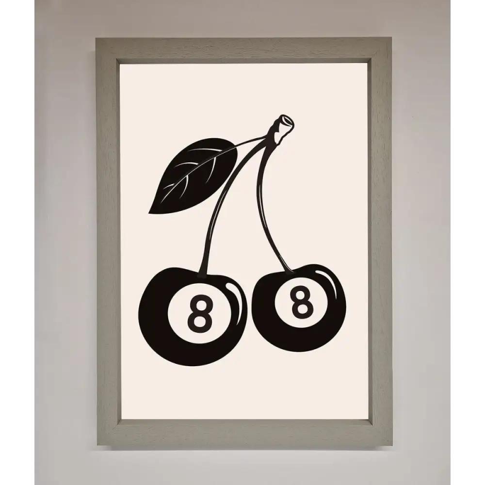 8 Ball Cherries Framed Wall Art - A3 (29.7 x 42 cm) / Grey - Framed Print