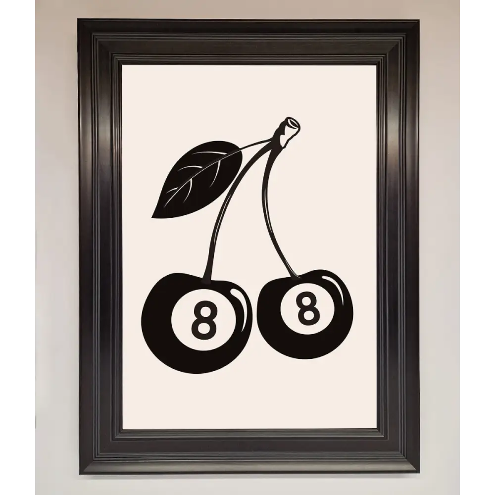 8 Ball Cherries Framed Wall Art - A3 (29.7 x 42 cm) / Matt Black - Framed Print