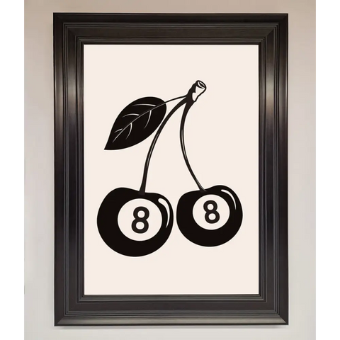8 Ball Cherries Framed Wall Art - A3 (29.7 x 42 cm) / Matt Black - Framed Print