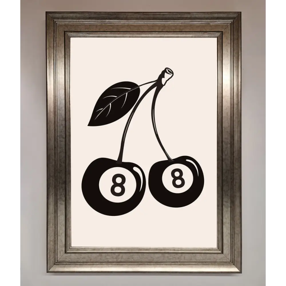 8 Ball Cherries Framed Wall Art - A3 (29.7 x 42 cm) / Silver - Framed Print