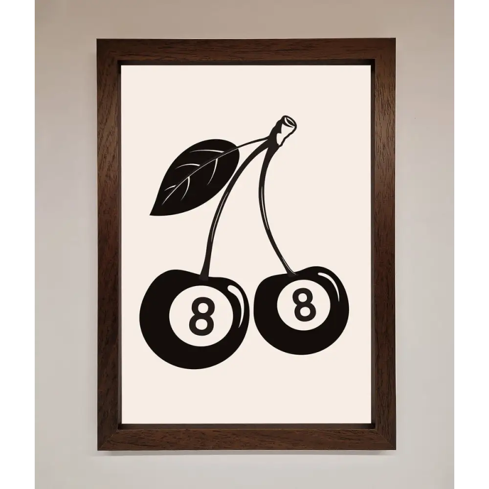 8 Ball Cherries Framed Wall Art - A3 (29.7 x 42 cm) / Walnut - Framed Print