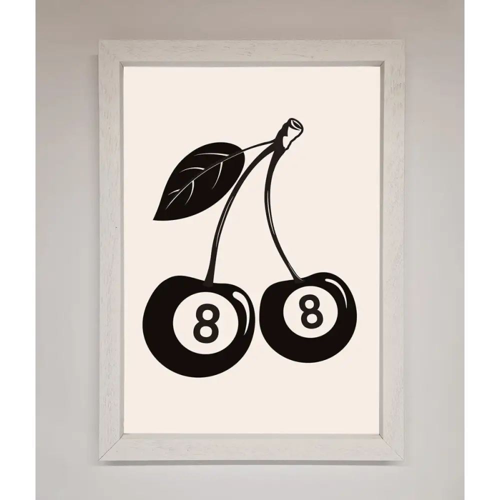 8 Ball Cherries Framed Wall Art - A3 (29.7 x 42 cm) / White - Framed Print