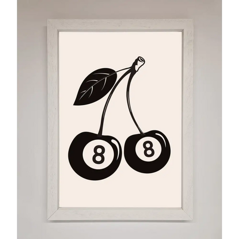 8 Ball Cherries Framed Wall Art - A3 (29.7 x 42 cm) / White - Framed Print