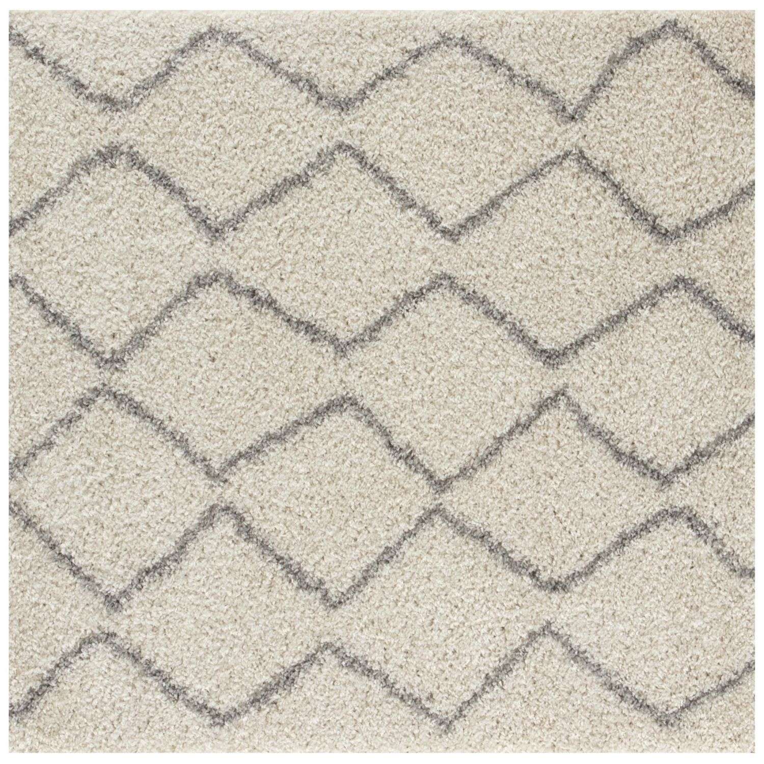 Moroccan Ivory Grey Shaggy Rug | 800
