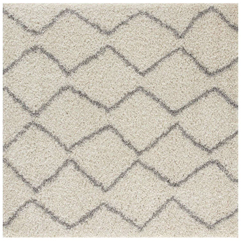 Moroccan Ivory Grey Shaggy Rug | 800