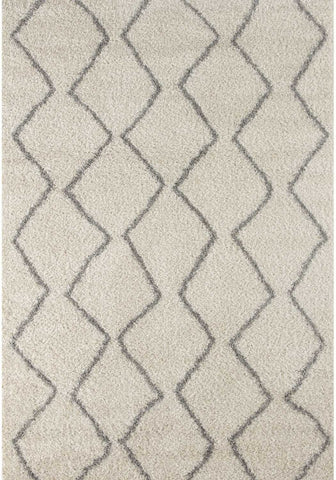 Moroccan Ivory Grey Shaggy Rug | 800