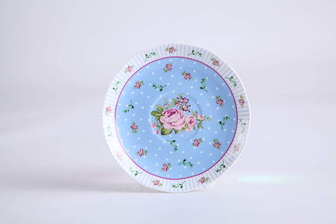 Coffee Tea cups and Saucers set of 2 Vintage Flora Rose Lavender Porcelain Gift Box (Rose Blue 1pc Set)
