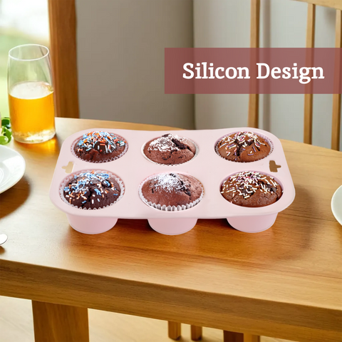Zing Pastel Pink 6 Cup Muffin Mould
