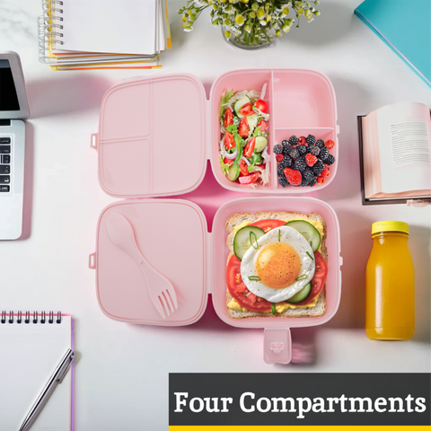 Grub Tub Pink 4 Section Lunch Box