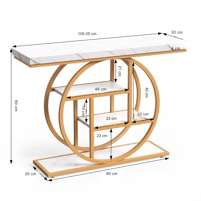 105cm Industrial 4-Tier Sofa Table - 105 cm Console Table