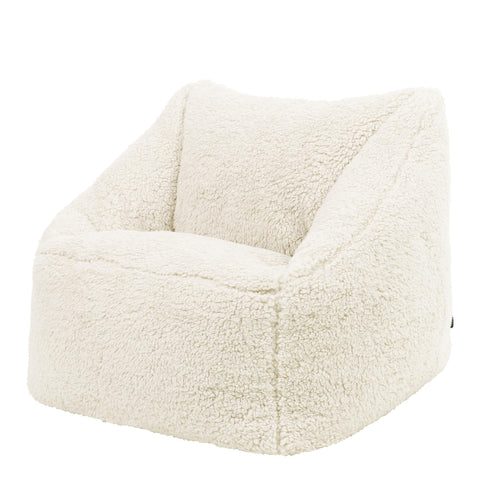 icon Kids Teddy Fleece Bean Bag Chair, Cream, Fluffy Kids Bean Bag Armchair with Filling Included for Girls and Boys, Childrens Chair, Nursery Dcor,