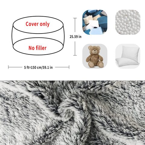 YudouTech Bean Bag Chair Cover Without Filler,Big Round Soft Fluffy PV Velvet Washable Bean Bag Lazy Sofa Bed Cover for Adults,Living Room Bedroom