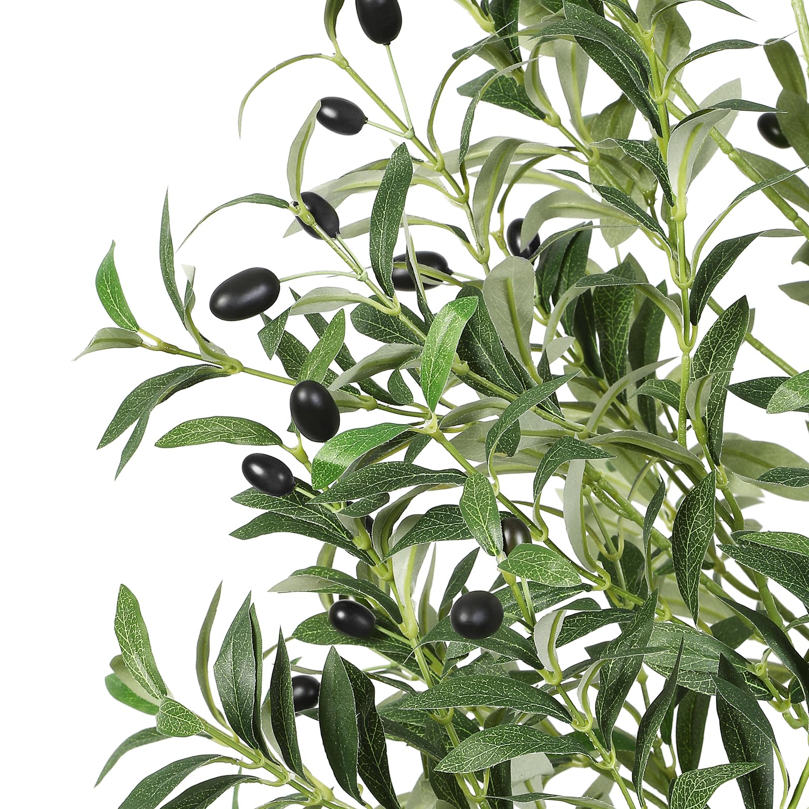 Alupssuc 6FT Olive Tree Artificial, Faux Olive Tree with White Pot, Fake Olive Tree Indoor Outdoor with Natural Wood Trunk & Lifelike Fruits, Perfect