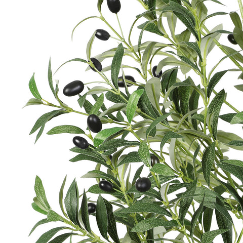 Alupssuc 6FT Olive Tree Artificial, Faux Olive Tree with White Pot, Fake Olive Tree Indoor Outdoor with Natural Wood Trunk & Lifelike Fruits, Perfect