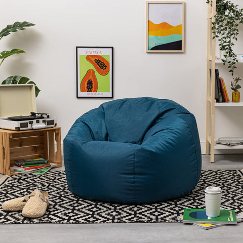Bean Bag Bazaar Outdoor Bean Bag, Teal Green, Water Resistant Fabric, Large Beanbag with Filling Included, Floor Chair, Garden Chair, Outdoor Seating,