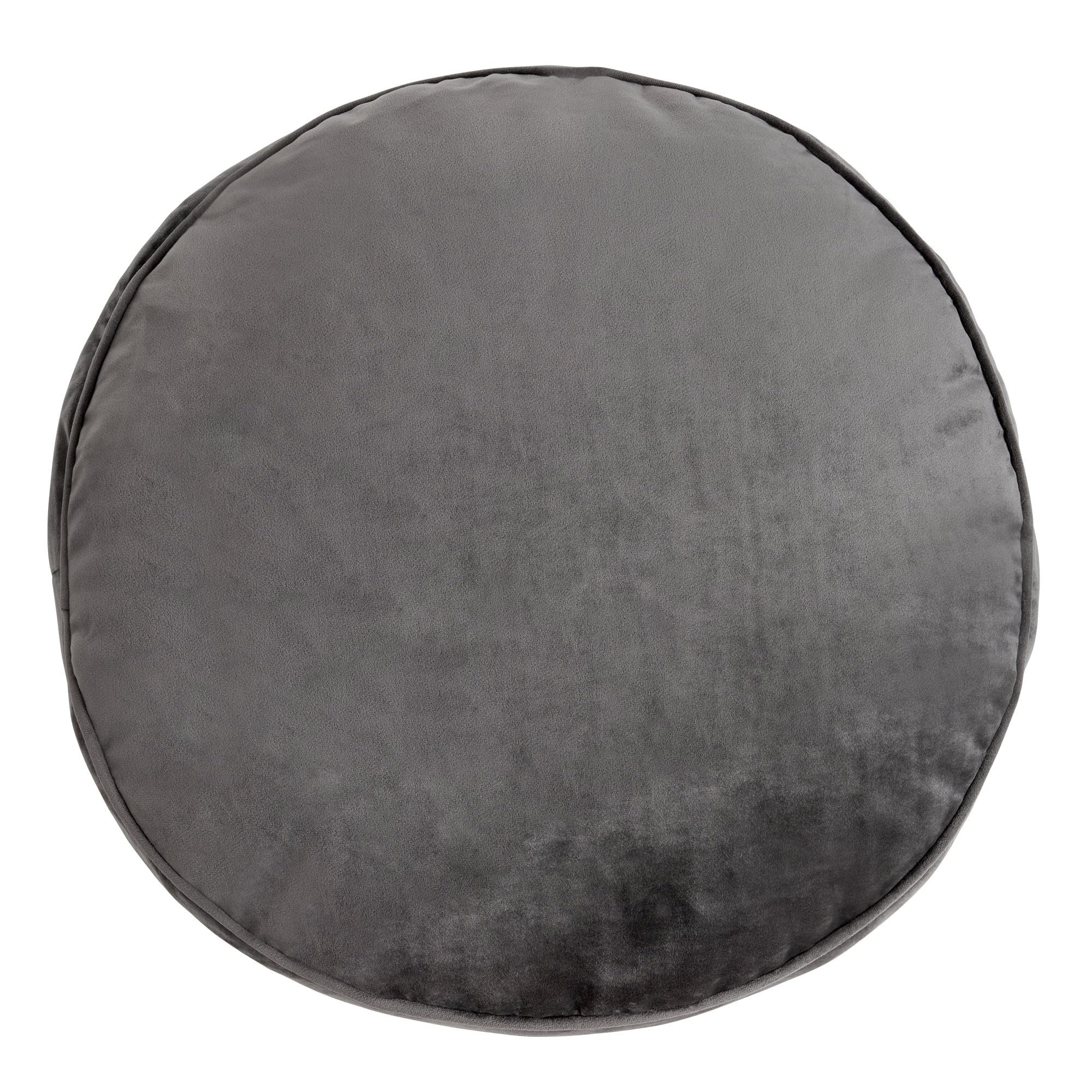 icon Milano Velvet Bean Bag Pouffe, Charcoal Grey, Large Pouffe Footstool with Filling Included, Footrest, Bedroom, Living Room, Living Room Furniture