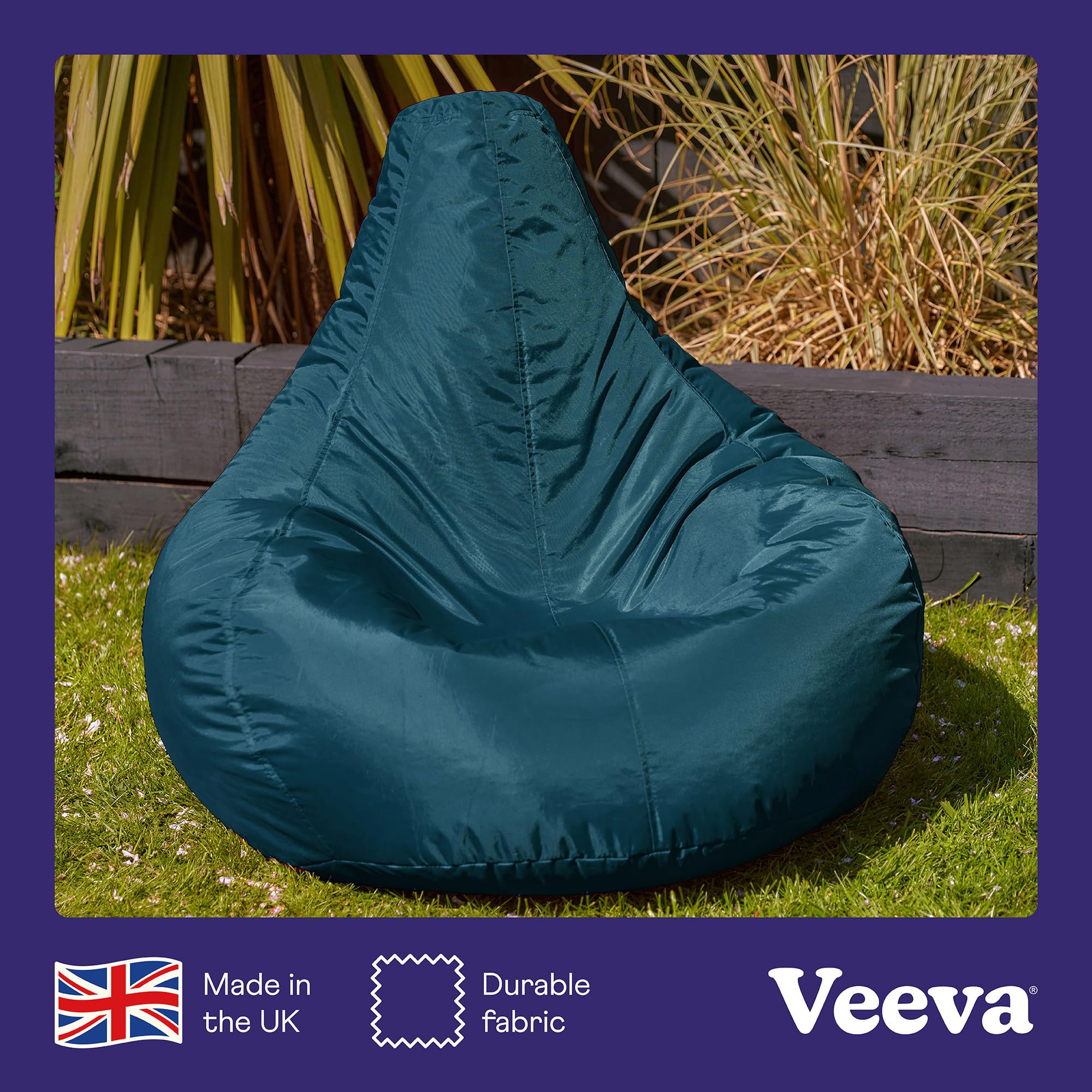 Bean Bag Bazaar Recliner Gaming Bean Bag Chair, Teal Green, Indoor Outdoor Water Resistant Fabric, Large Beanbag with Filling Included, Gaming Chair,