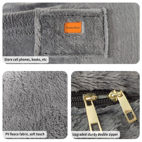 YudouTech Bean Bag Chair Cover Without Filler,Big Round Soft Fluffy PV Velvet Washable Bean Bag Lazy Sofa Bed Cover for Adults,Living Room Bedroom